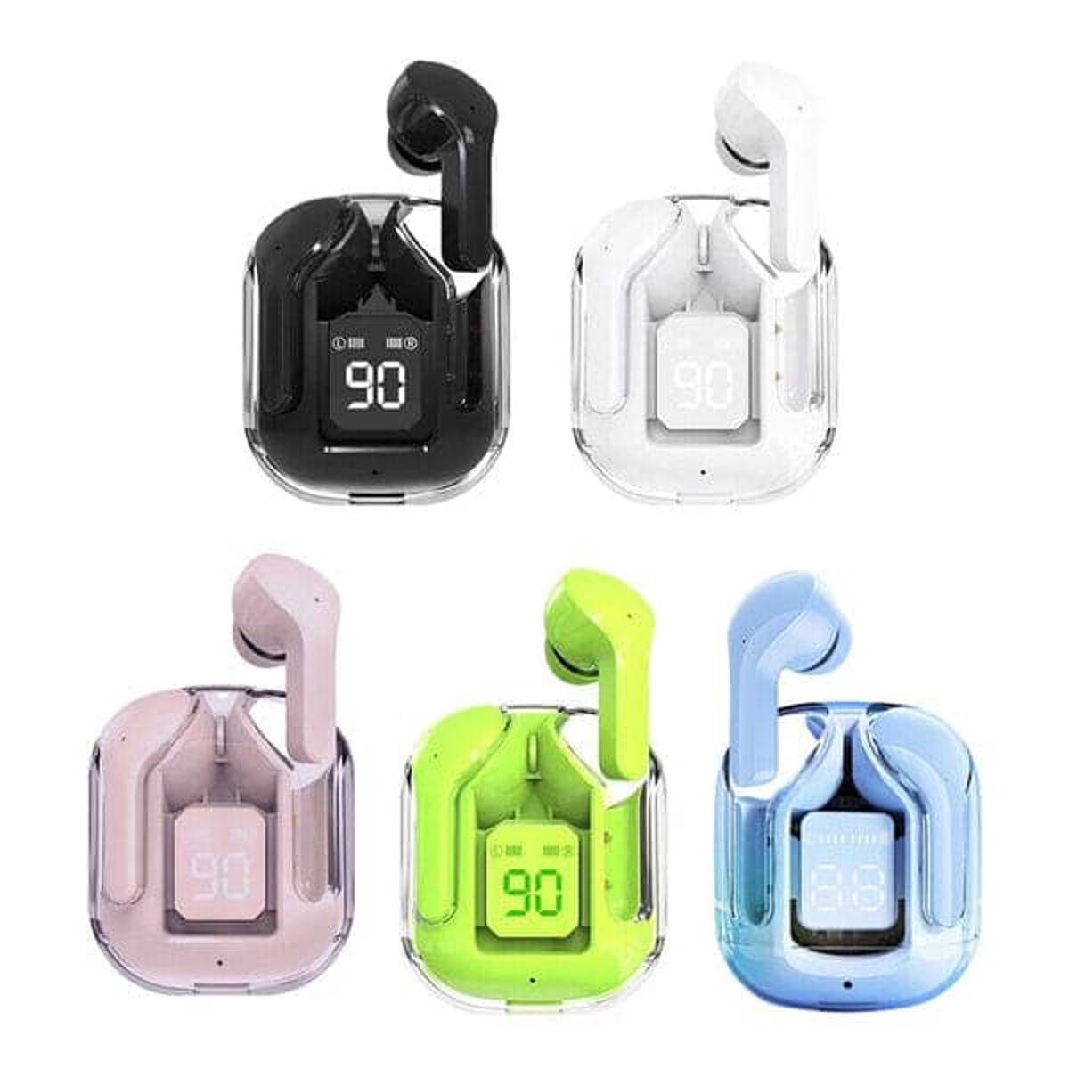 Wireless Crystal Earbuds LED Display